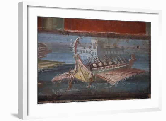 Italy, Naples Museum, from Pompeii, Isis Temple, Naumachia, Representation of a Naval Battle-Samuel Magal-Framed Photographic Print