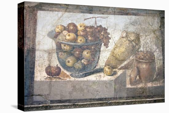 Italy, Naples Museum, from Pompeii, Praedia of Julia Felix (II, 4, 3), Still Life, Fruit in a Bowl-Samuel Magal-Stretched Canvas