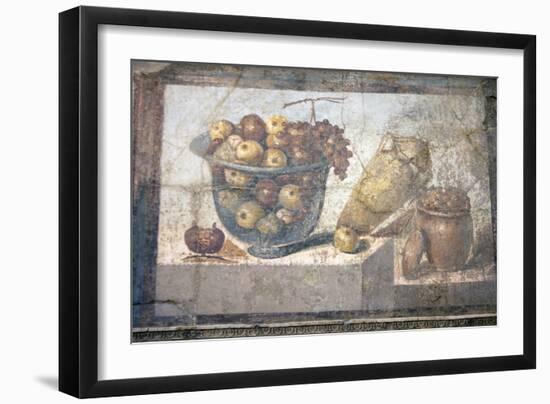 Italy, Naples Museum, from Pompeii, Praedia of Julia Felix (II, 4, 3), Still Life, Fruit in a Bowl-Samuel Magal-Framed Photographic Print