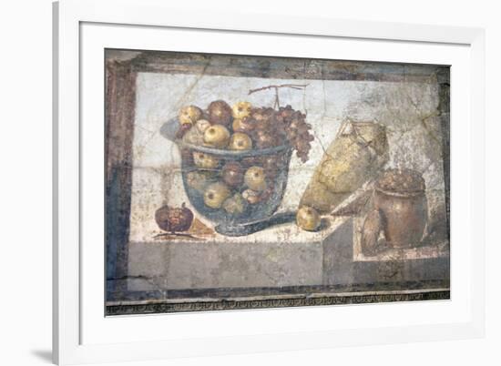 Italy, Naples Museum, from Pompeii, Praedia of Julia Felix (II, 4, 3), Still Life, Fruit in a Bowl-Samuel Magal-Framed Photographic Print