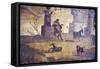 Italy, Naples, Naples Museum, Boscotrecase, Villa of Agrippa Postumo 16, Wall and Landscape- Sacral-Samuel Magal-Framed Stretched Canvas