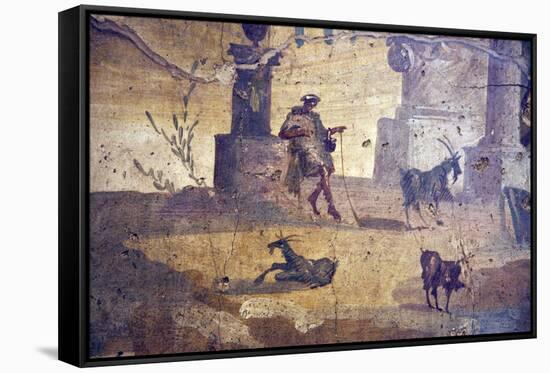 Italy, Naples, Naples Museum, Boscotrecase, Villa of Agrippa Postumo 16, Wall and Landscape- Sacral-Samuel Magal-Framed Stretched Canvas