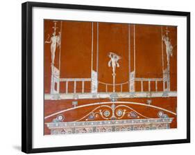 Italy, Naples, Naples Museum, from Herculaneum, Fragment of Architecture with Satyrs-Samuel Magal-Framed Photographic Print