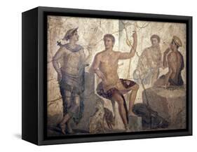 Italy, Naples, Naples Museum, from Pompeii, Home of the Centaur (VI 9, 3-5), Meleager and Atalanta-Samuel Magal-Framed Stretched Canvas