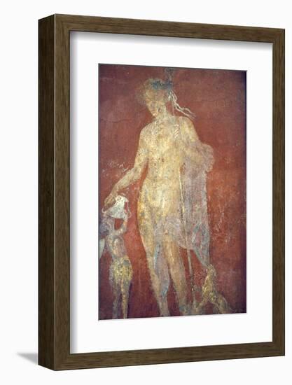 Italy, Naples, Naples Museum, from Pompeii, House of Diodcuri (VI 9, 6-7), Dionysus and Satyr-Samuel Magal-Framed Photographic Print