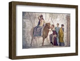 Italy, Naples, Naples Museum, from Pompeii, House of Fatal Love  (IX, 5,18), Europa riding a Bull-Samuel Magal-Framed Photographic Print