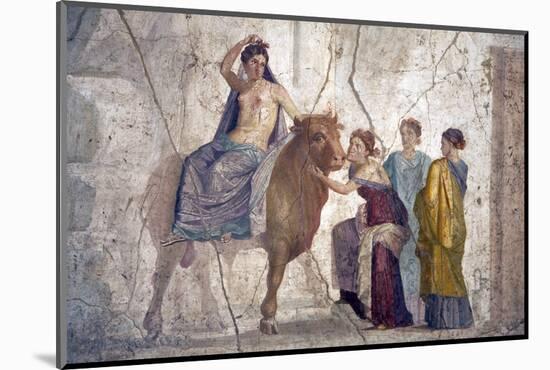 Italy, Naples, Naples Museum, from Pompeii, House of Fatal Love  (IX, 5,18), Europa riding a Bull-Samuel Magal-Mounted Photographic Print