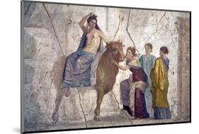 Italy, Naples, Naples Museum, from Pompeii, House of Fatal Love  (IX, 5,18), Europa riding a Bull-Samuel Magal-Mounted Photographic Print