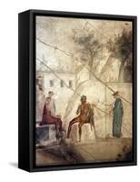 Italy, Naples, Naples Museum, from Pompeii, House of Fatal Love  (IX, 5,8), Pan and the nymphs-Samuel Magal-Framed Stretched Canvas