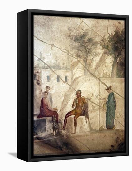 Italy, Naples, Naples Museum, from Pompeii, House of Fatal Love  (IX, 5,8), Pan and the nymphs-Samuel Magal-Framed Stretched Canvas