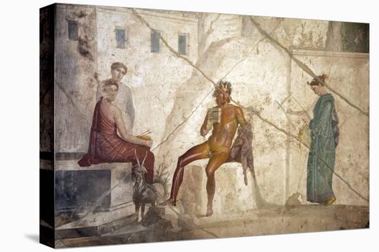 Italy, Naples, Naples Museum, from Pompeii, House of Fatal Love  (IX, 5,8), Pan and the nymphs-Samuel Magal-Stretched Canvas