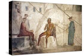 Italy, Naples, Naples Museum, from Pompeii, House of Fatal Love  (IX, 5,8), Pan and the nymphs-Samuel Magal-Stretched Canvas