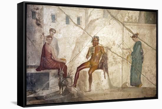 Italy, Naples, Naples Museum, from Pompeii, House of Fatal Love  (IX, 5,8), Pan and the nymphs-Samuel Magal-Framed Stretched Canvas