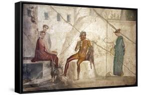Italy, Naples, Naples Museum, from Pompeii, House of Fatal Love  (IX, 5,8), Pan and the nymphs-Samuel Magal-Framed Stretched Canvas