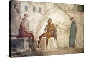 Italy, Naples, Naples Museum, from Pompeii, House of Fatal Love  (IX, 5,8), Pan and the nymphs-Samuel Magal-Stretched Canvas