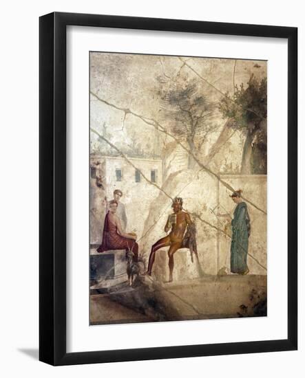 Italy, Naples, Naples Museum, from Pompeii, House of Fatal Love  (IX, 5,8), Pan and the nymphs-Samuel Magal-Framed Photographic Print