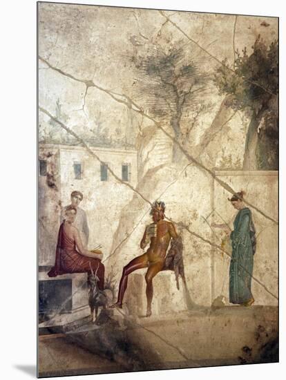 Italy, Naples, Naples Museum, from Pompeii, House of Fatal Love  (IX, 5,8), Pan and the nymphs-Samuel Magal-Mounted Photographic Print