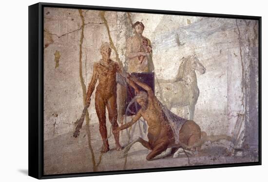 Italy, Naples, Naples Museum, from Pompeii, House of Jason (IX 5, 18), Heracles and Centaur-Samuel Magal-Framed Stretched Canvas