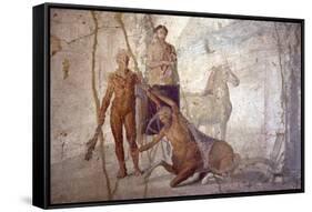 Italy, Naples, Naples Museum, from Pompeii, House of Jason (IX 5, 18), Heracles and Centaur-Samuel Magal-Framed Stretched Canvas