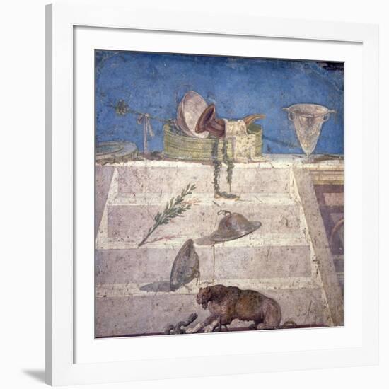 Italy, Naples, Naples Museum, from Pompeii, House of Julia Felix (II 2, 4), Dionysian Attributes-Samuel Magal-Framed Photographic Print