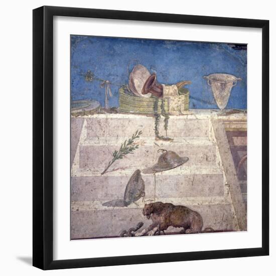 Italy, Naples, Naples Museum, from Pompeii, House of Julia Felix (II 2, 4), Dionysian Attributes-Samuel Magal-Framed Photographic Print