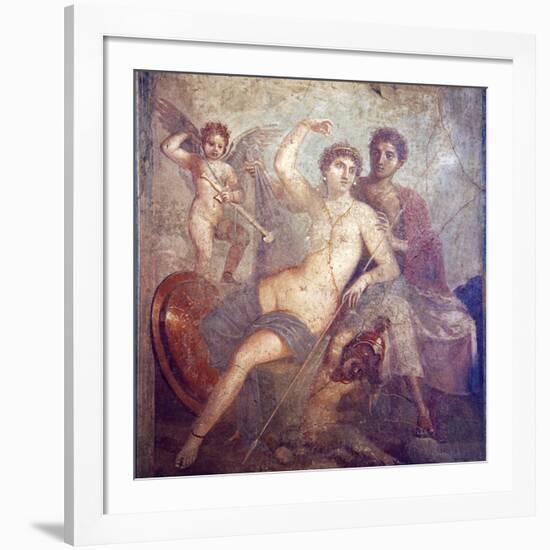 Italy, Naples, Naples Museum, from Pompeii, House of Mars an Venus (VII, 9, 47), Mars and  Venus-Samuel Magal-Framed Photographic Print