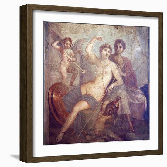 Italy, Naples, Naples Museum, from Pompeii, House of Mars an Venus (VII, 9, 47), Mars and  Venus-Samuel Magal-Framed Photographic Print