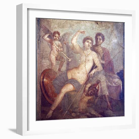 Italy, Naples, Naples Museum, from Pompeii, House of Mars an Venus (VII, 9, 47), Mars and  Venus-Samuel Magal-Framed Photographic Print