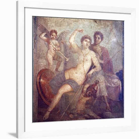 Italy, Naples, Naples Museum, from Pompeii, House of Mars an Venus (VII, 9, 47), Mars and  Venus-Samuel Magal-Framed Photographic Print