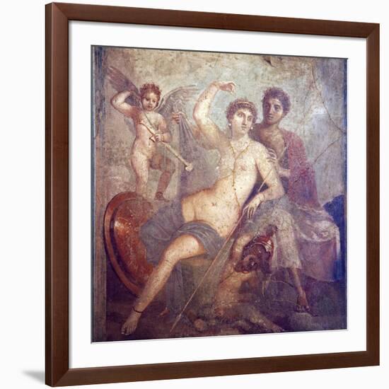 Italy, Naples, Naples Museum, from Pompeii, House of Mars an Venus (VII, 9, 47), Mars and  Venus-Samuel Magal-Framed Photographic Print