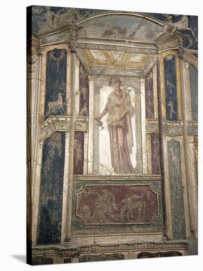 Italy, Naples, Naples Museum, from Pompeii, House of Meleager, Stucco Policromo (Polychrome)-Samuel Magal-Stretched Canvas