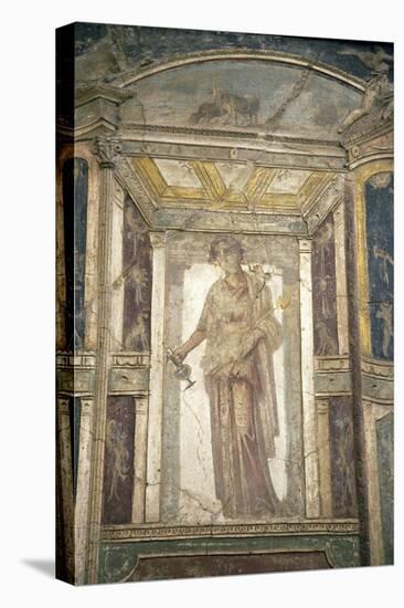 Italy, Naples, Naples Museum, from Pompeii, House of Meleager, Stucco Policromo (Polychrome)-Samuel Magal-Stretched Canvas