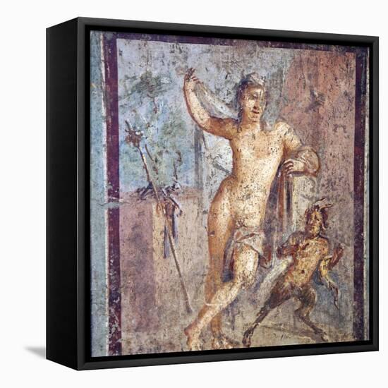 Italy, Naples, Naples Museum, from Pompeii, House of Meleager (VI 9, 2.13), Emafrodito and Panisco-Samuel Magal-Framed Stretched Canvas