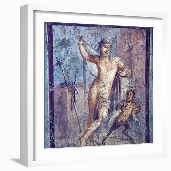 Italy, Naples, Naples Museum, from Pompeii, House of Meleager (VI 9, 2.13), Emafrodito and Panisco-Samuel Magal-Framed Photographic Print