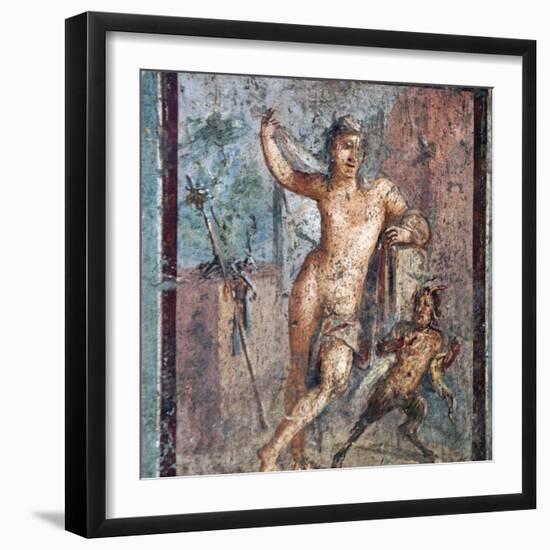 Italy, Naples, Naples Museum, from Pompeii, House of Meleager (VI 9, 2.13), Emafrodito and Panisco-Samuel Magal-Framed Photographic Print