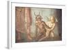 Italy, Naples, Naples Museum, from Pompeii, House of Meleager (VI 9, 2.13), Sileno, Eros and Pan-Samuel Magal-Framed Photographic Print