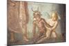 Italy, Naples, Naples Museum, from Pompeii, House of Meleager (VI 9, 2.13), Sileno, Eros and Pan-Samuel Magal-Mounted Photographic Print