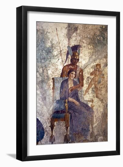 Italy, Naples, Naples Museum, from Pompeii, House of Punished Love  (VII, 2, 23), Mars and Venus-Samuel Magal-Framed Premium Photographic Print