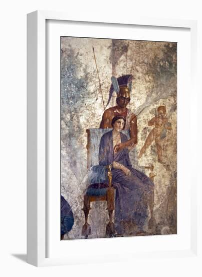 Italy, Naples, Naples Museum, from Pompeii, House of Punished Love  (VII, 2, 23), Mars and Venus-Samuel Magal-Framed Photographic Print