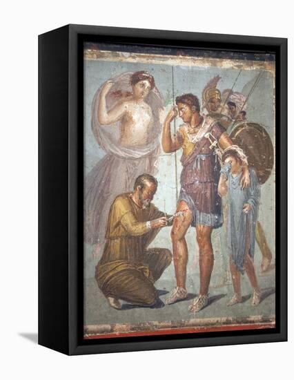 Italy, Naples, Naples Museum, from Pompeii, House of Siricus (VII, 1, 47), Lapyx and Aeneas-Samuel Magal-Framed Stretched Canvas