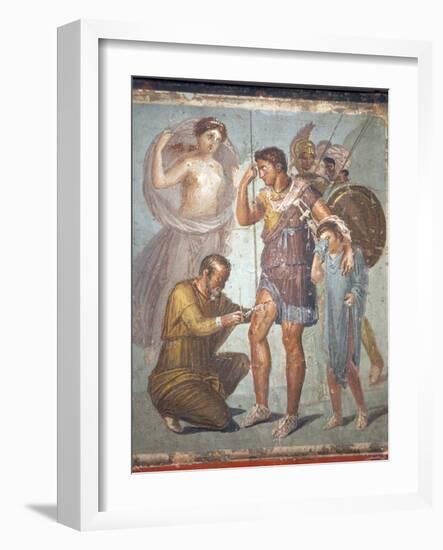 Italy, Naples, Naples Museum, from Pompeii, House of Siricus (VII, 1, 47), Lapyx and Aeneas-Samuel Magal-Framed Photographic Print