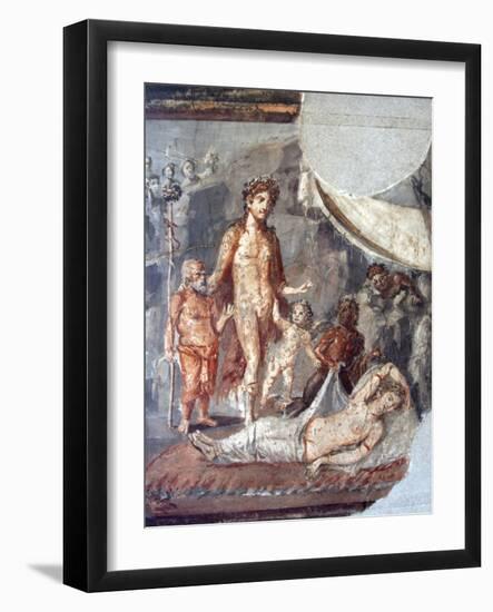 Italy, Naples, Naples Museum, from Pompeii, House of the Capitals, Dionysus and Arianna-Samuel Magal-Framed Photographic Print