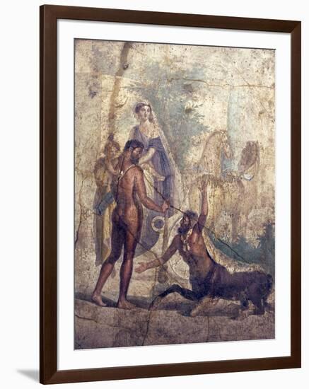 Italy, Naples, Naples Museum, from Pompeii, House of the Centaur, Hercules Slaying Nessus-Samuel Magal-Framed Photographic Print