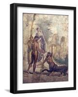 Italy, Naples, Naples Museum, from Pompeii, House of the Centaur, Hercules Slaying Nessus-Samuel Magal-Framed Photographic Print