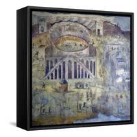 Italy, Naples, Naples Museum, from Pompeii, (peristyle) (I, 3,23), Amphitheater showing battle-Samuel Magal-Framed Stretched Canvas