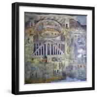 Italy, Naples, Naples Museum, from Pompeii, (peristyle) (I, 3,23), Amphitheater showing battle-Samuel Magal-Framed Photographic Print