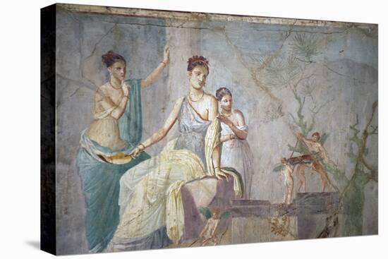 Italy, Naples, Naples Museum, from Pompeii, Prince of Montenegro House VII, Hercules and Omphale-Samuel Magal-Stretched Canvas