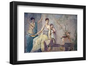 Italy, Naples, Naples Museum, from Pompeii, Prince of Montenegro House VII, Hercules and Omphale-Samuel Magal-Framed Premium Photographic Print