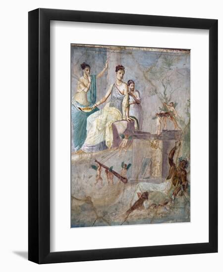 Italy, Naples, Naples Museum, from Pompeii, Prince of Montenegro House VII, Hercules and Omphale-Samuel Magal-Framed Premium Photographic Print