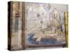 Italy, Naples, Naples Museum, from Pompeii, Sacred Fence with Temple, Statues and Square with Trees-Samuel Magal-Stretched Canvas